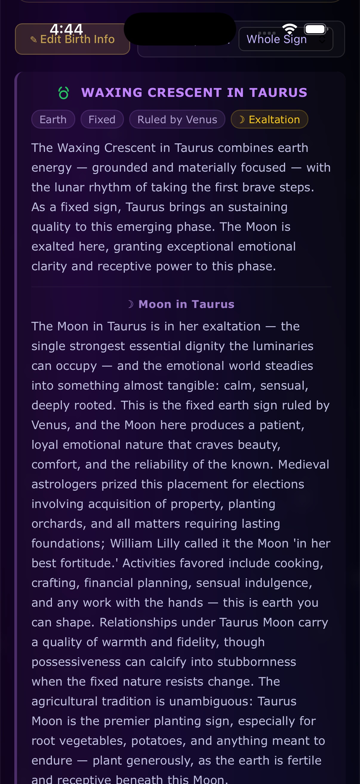 Moon Sign Interpretation - Selene
